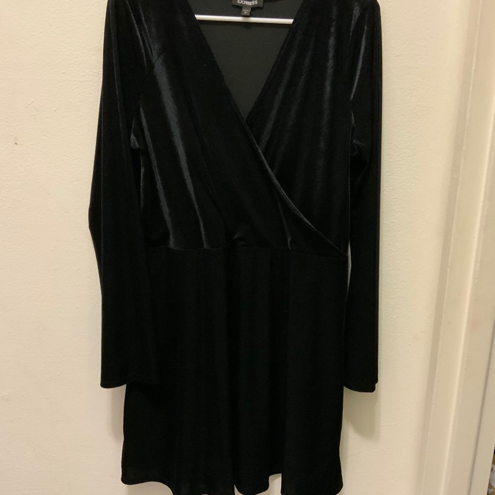 Black Velvet Skater Lined Dress